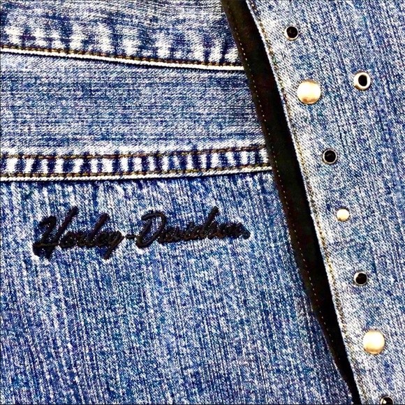 Harley Davidson Flared Blue Denim Jeans Size 4. - Picture 6 of 6